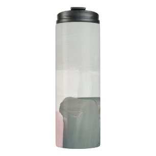 Abstract modern art background. Painting pink, gra Thermal Tumbler