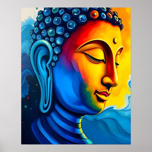 Abstract Modern Art | Buddha Portrait Painting Poster (Front)