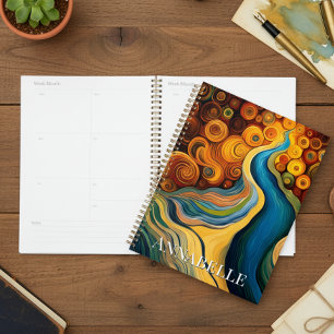 Abstract Modern Art Colour Swirls Planner