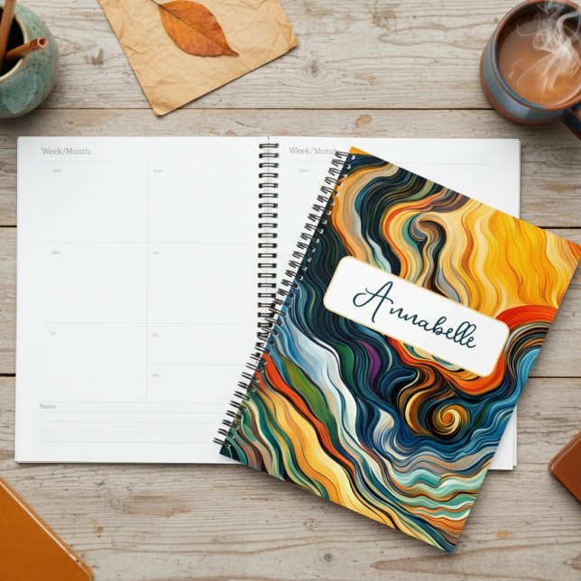 Abstract Modern Art Colour Waves Planner (Creator Uploaded)