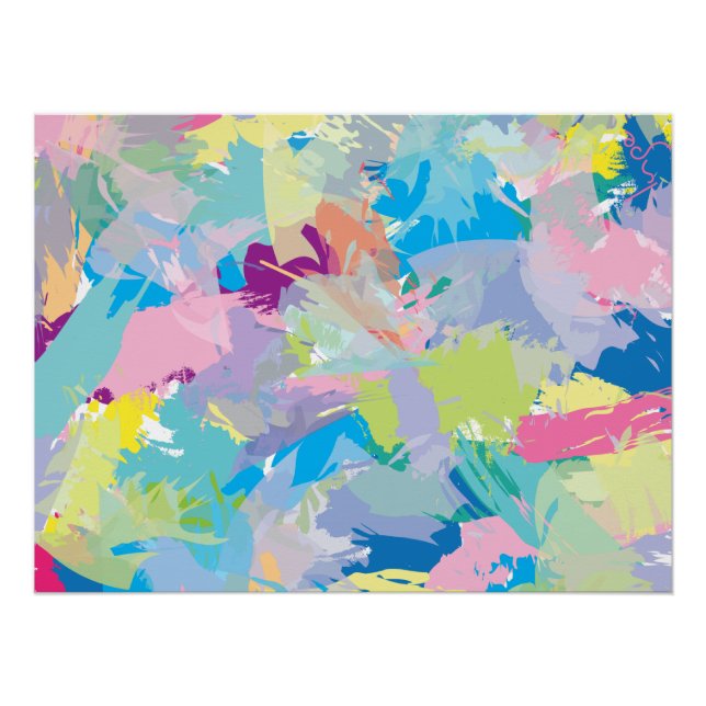 Abstract Modern Art Colourful Faux Canvas Print (Front)
