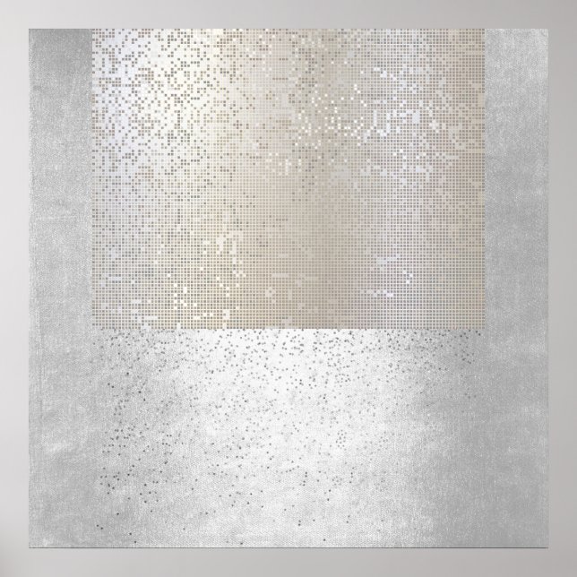 Abstract Modern Art Geometric Binary Cyber Poster (Front)