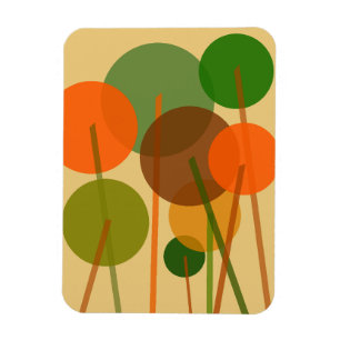 Abstract Modern Art Geometric Floral Pattern  Magnet