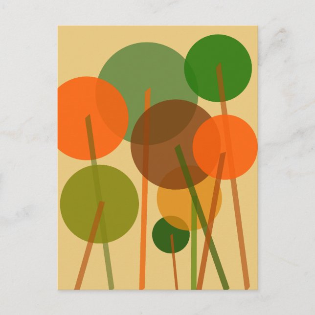 Abstract Modern Art Geometric Floral Pattern  Postcard (Front)