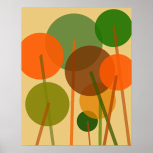 Abstract Modern Art Geometric Floral Pattern  Poster