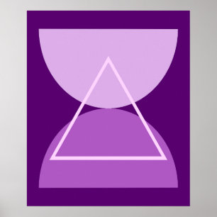 Abstract Modern Art Geometric Forms Purple Poster