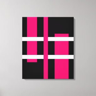 Abstract Modern Art Lines Orange White Black Canvas Print