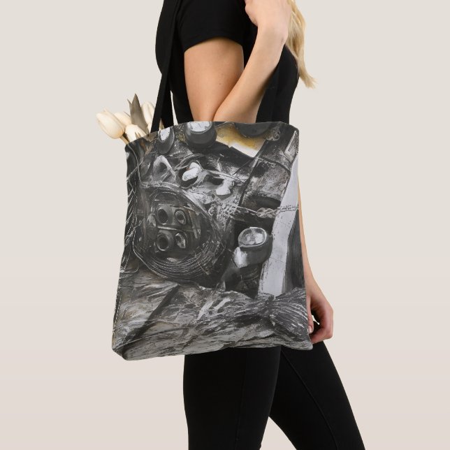 Abstract modern art pattern tote bag (Close Up)