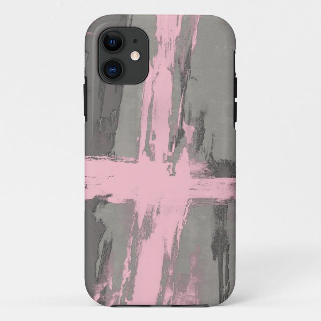 Abstract modern art style grey pink Case-Mate iPhone case (Back)
