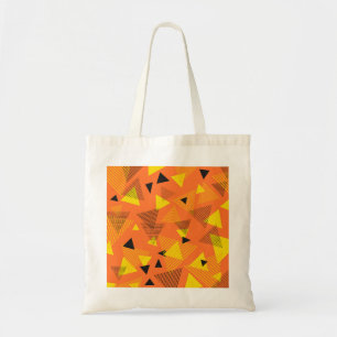 Abstract Modern Art Triangles Orange Yellow Black Tote Bag