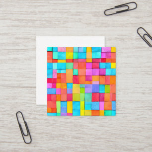 Abstract Modern Art Watercolor Artist Office Colou Square Business Card
