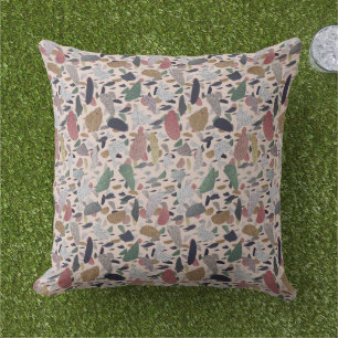 Abstract Modern Artistic Terrazzo Style Pattern Cushion