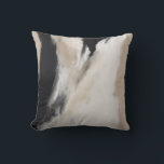 Abstract modern black and tan  cushion<br><div class="desc">Explore an elegant and understated abstract art piece,  bringing together the timeless combination of black,  beige,  and white. With a touch of modern flair,  this stylish and neutral artwork adds a simple yet sophisticated touch to any space.
Generative content.</div>