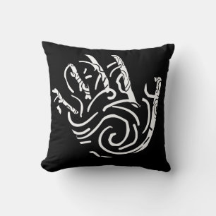 Abstract modern black and white cushion