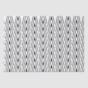 Abstract Modern Black and White Zig Zag Tissue Paper
