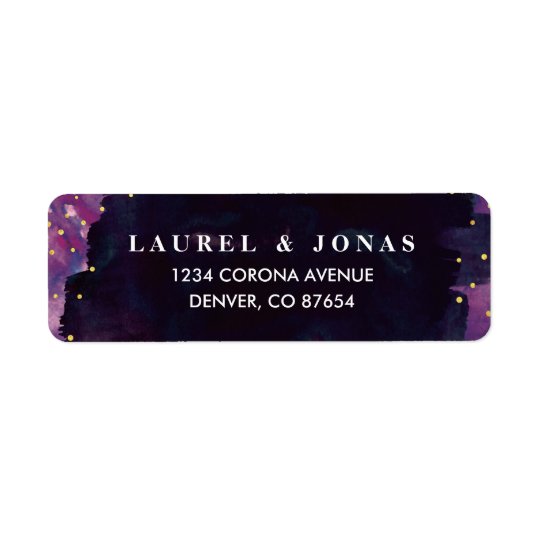 Abstract Modern Black Return Address Labels
