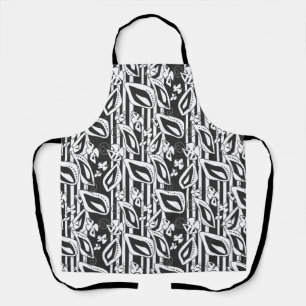 Abstract modern black white ornament decor mosaic apron