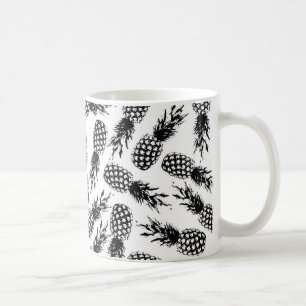Abstract modern black white pineapple pattern coffee mug