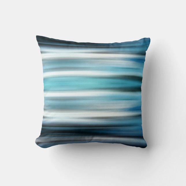 Abstract Modern Blue Teal Pillow (Front)