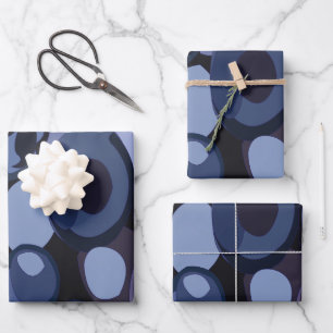 Abstract Modern Blueberry Birthday Wrapping Paper Sheet