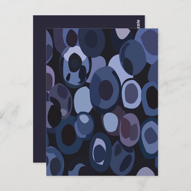 Abstract Modern Blueberry  Postcard (Front/Back)