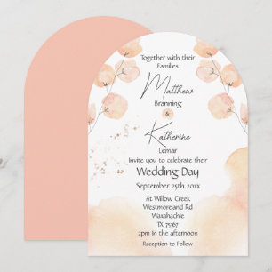 Abstract Modern Blush Pink Floral Wedding Invitation