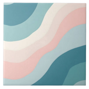 Abstract Modern Blush Pink Mint Collection Ceramic Tile