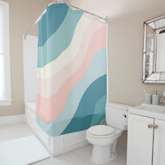 Abstract Modern Blush Pink Mint Collection Shower Curtain