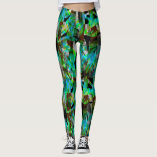 Abstract modern brushes leggings