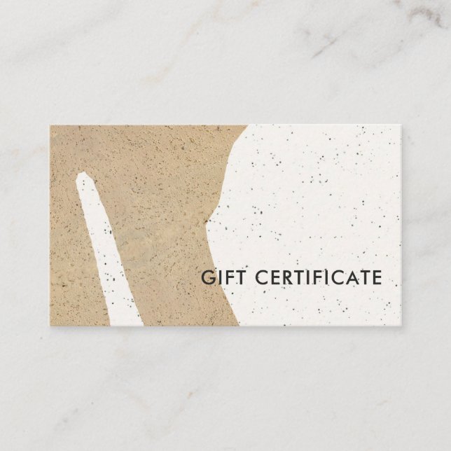 Abstract Modern Ceramic Texture Gift Certificate (Front)