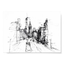 Abstract Modern Cityscape Sketch - Premium