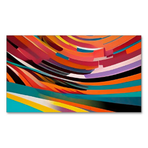 Abstract Modern Colorful Bright Pattern Bold Art Magnetic Business Card