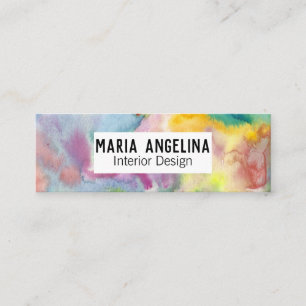 Abstract Modern COLORFUL Watercolor Mini Business Card