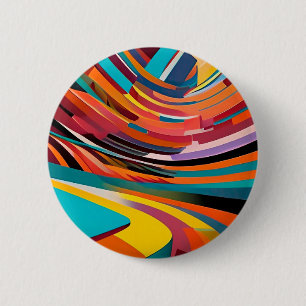 Abstract Modern Colourful Bright Pattern Bold Art 6 Cm Round Badge