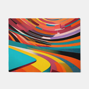 Abstract Modern Colourful Bright Pattern Bold Urba Doormat