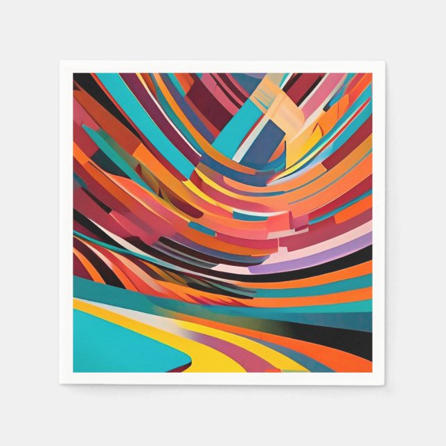 Abstract Modern Colourful Bright Pattern Bold Urba Napkin (Front)