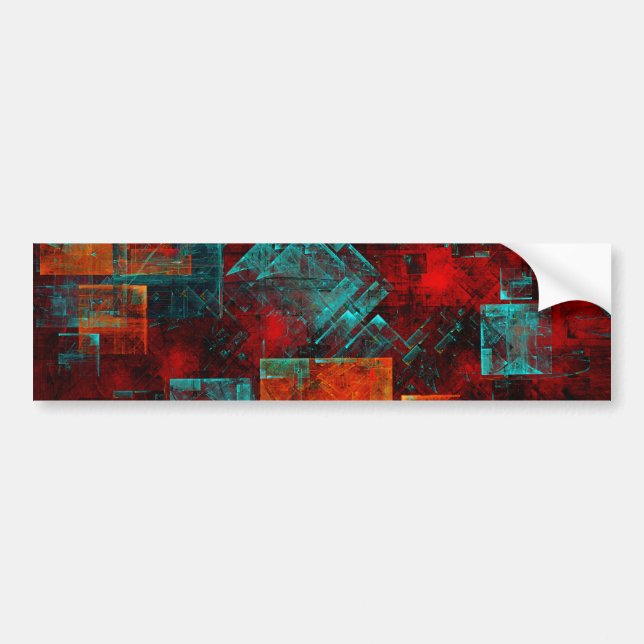 Abstract Modern Colourful Cool Artistic Pattern Bumper Sticker (Front)