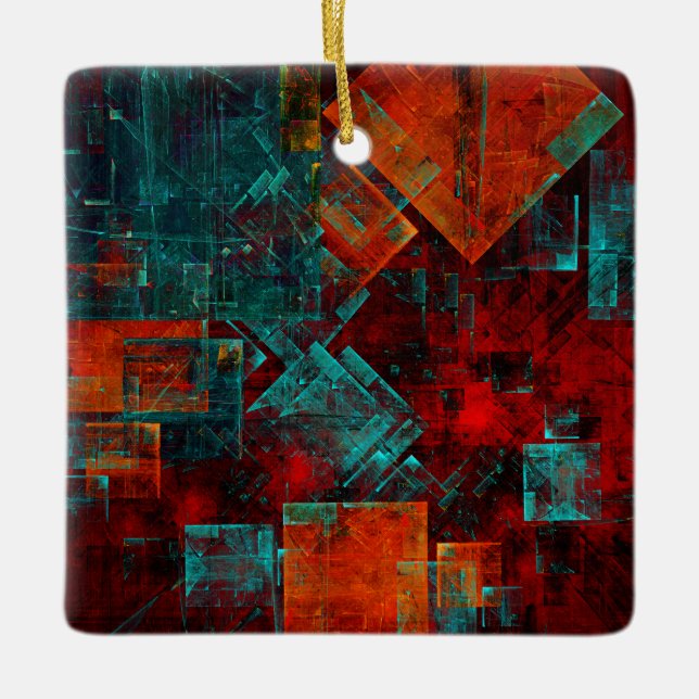 Abstract Modern Colourful Cool Artistic Pattern Ceramic Ornament (Front)