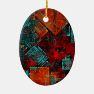 Abstract Modern Colourful Cool Artistic Pattern Ceramic Ornament