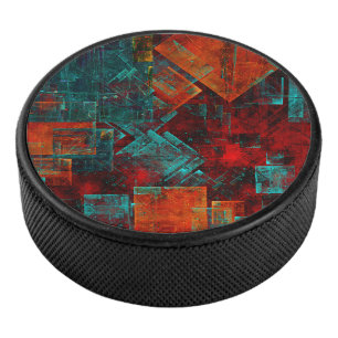 Abstract Modern Colourful Cool Artistic Pattern Hockey Puck