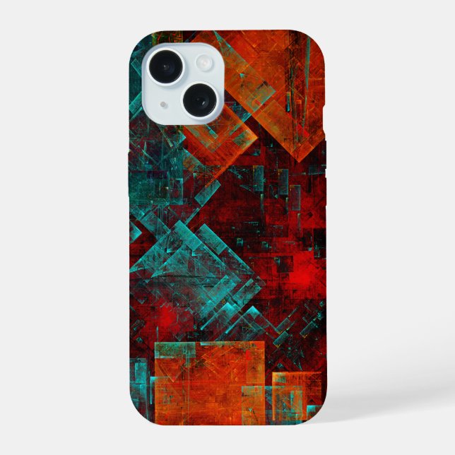 Abstract Modern Colourful Cool Artistic Pattern iPhone 15 Case (Back)