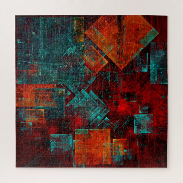 Abstract Modern Colourful Cool Artistic Pattern Jigsaw Puzzle (Vertical)