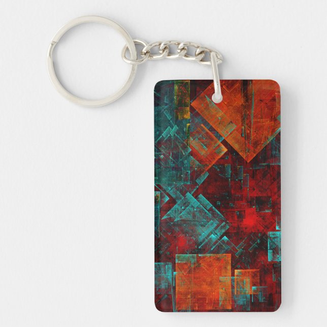 Abstract Modern Colourful Cool Artistic Pattern Key Ring (Front)