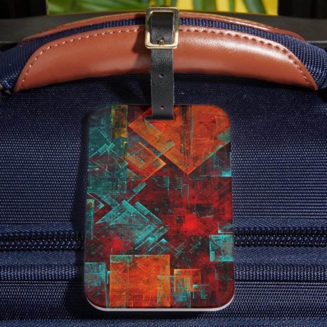 Abstract Modern Colourful Cool Artistic Pattern Luggage Tag (Front Insitu 2)