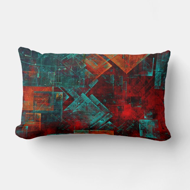 Abstract Modern Colourful Cool Artistic Pattern Lumbar Cushion (Front)