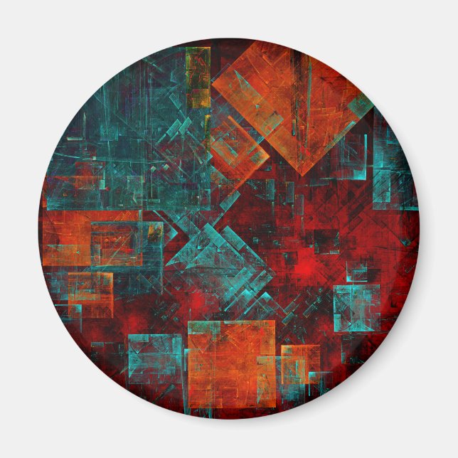 Abstract Modern Colourful Cool Artistic Pattern Magnet (Front)