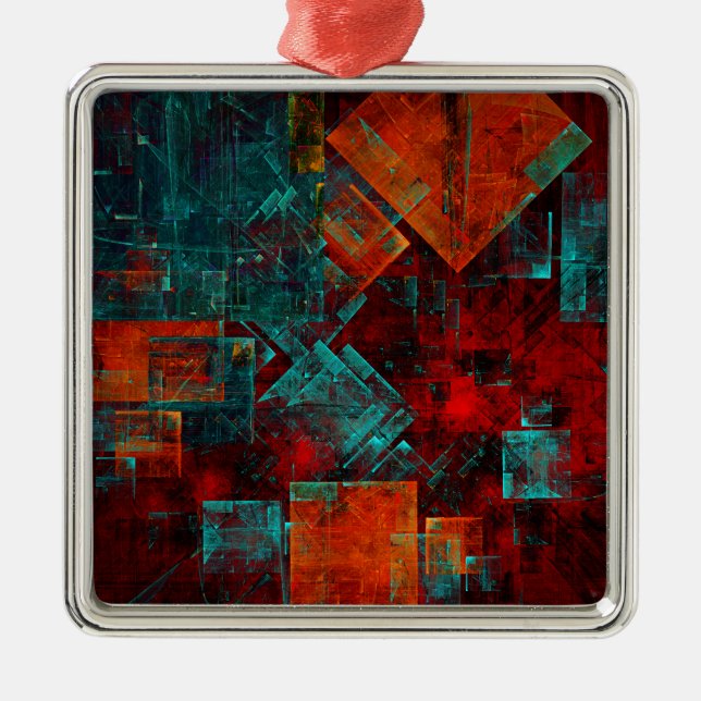 Abstract Modern Colourful Cool Artistic Pattern Metal Ornament (Front)