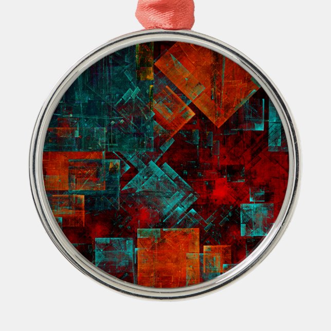 Abstract Modern Colourful Cool Artistic Pattern Metal Ornament (Front)