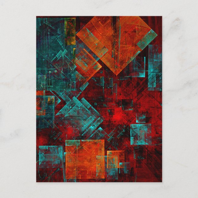 Abstract Modern Colourful Cool Artistic Pattern Postcard (Front)