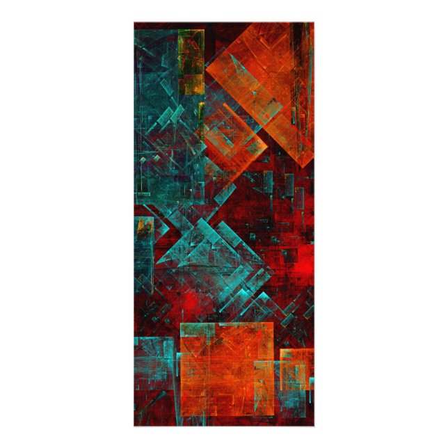 Abstract Modern Colourful Cool Artistic Pattern Rack Card (Front)